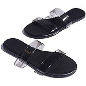 TKEES Black Clear Band Sandals